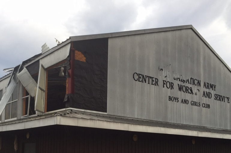 The Hattiesburg Salvation Army Damaged Extensively from Early Morning Tornado