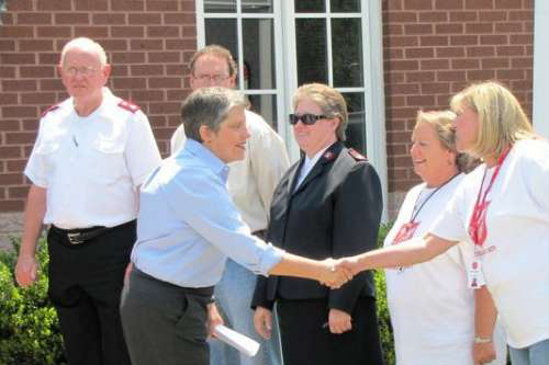 DHS Secretary Janet Napolitano Visits With Salvation Army