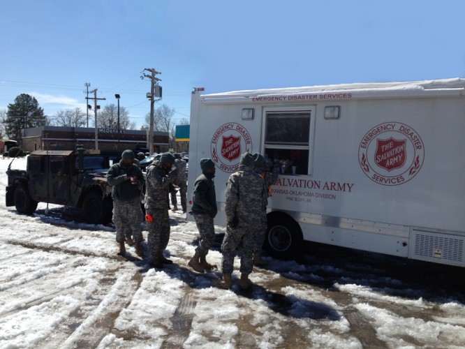 The Salvation Army  -  A Welcome Sight to Cold Workers