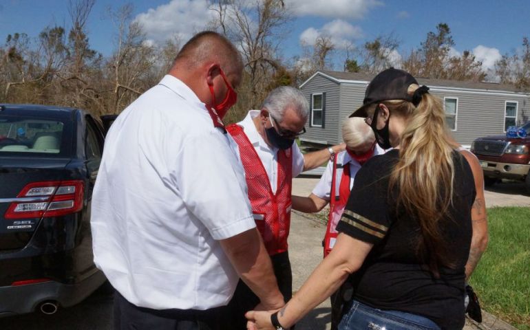 Territorial Commanders Visit Salvation Army Hurricane Laura Relief Sites