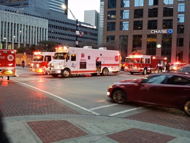 The Salvation Army  Box 4 Canteen responds to Gas Leak in Downtown Dallas
