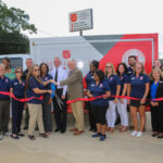 ribbon cutting on new FedEx canteen